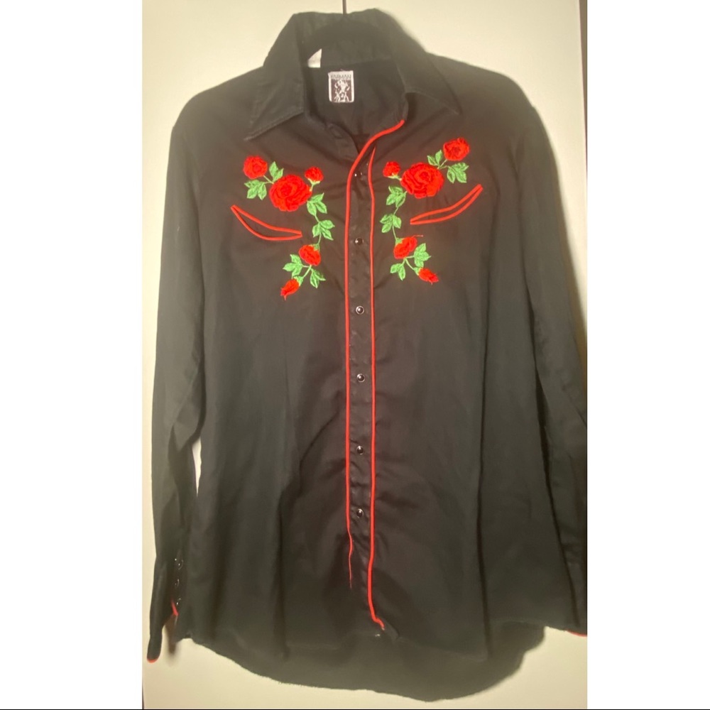 Western roses men’s button up